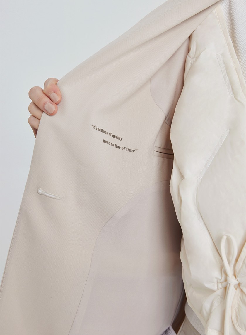 經典不對稱領綁帶西裝外套